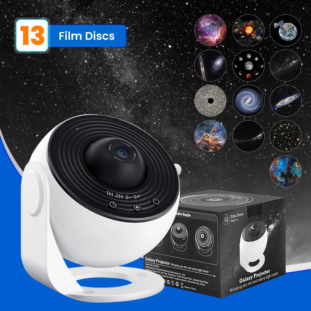 13-in-1 Star Projector – HD Planetarium Galaxy Light with 360° Rotation, Silent Mode & Timer – Perfect for Bedrooms, Birthdays & Holiday Decor